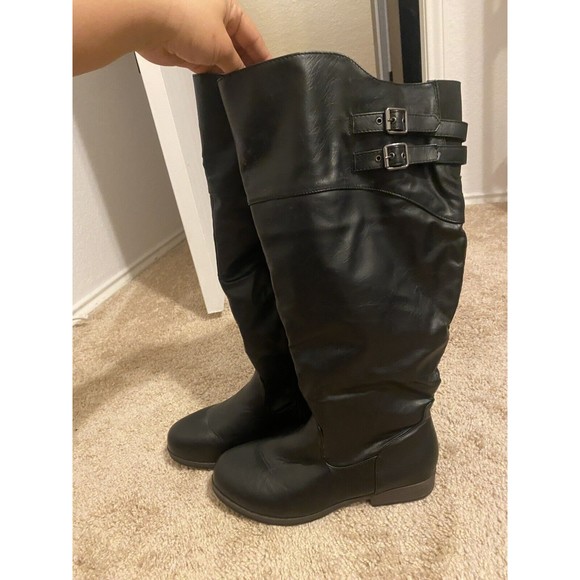 JOURNEE COLLECTION WOMEN'S TORI RIDING BOOTS,BLACK,US SIZE 10 Wide Calf - Picture 1 of 6